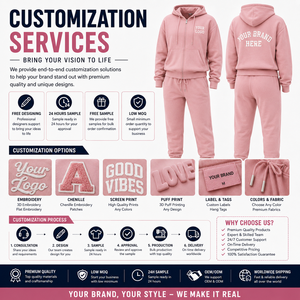 Men's Custom Winter Hooded Tracksuit Set OEM Private Label Premium Cotton <b>Blend</b> Drawstring Hoodie Jogger Streetwear Manufacturer - Product Image 4