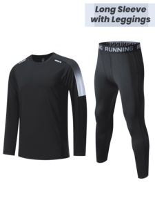 Ensemble de sport trois pièces pour homme OEM, vêtements de sport à séchage rapide, tenue de course et d'entraînement, fabricant de vêtements de fitness en gros, haute qualité - Product Image 4