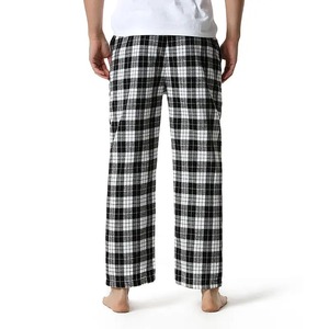 <b>Men's</b> Casual Heavyweight Space Flannel Straight-Leg Pants Brushed Finish <b>Elastic</b> Drawstring Black Cuffed <b>Trousers</b> <b>for</b> <b>Men</b> - Product Image 4