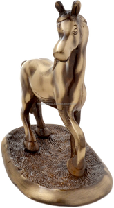 Figura Decorativa de Caballo en Latón Antiguo Pulido Dorado para Oficina y Sala de Estar - Product Image 4