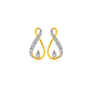 IGI Certified Lab-Grown Diamond <b>Infinity</b> Twist Drop <b>Earrings</b> in 18K Yellow Gold Pear Cut Fine Jewelry for Women - Product Image 1