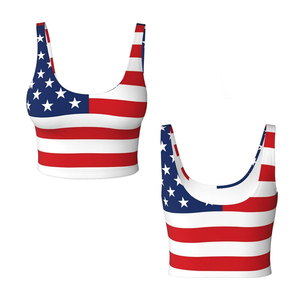 Soutien-gorge de sport pour femme, idéal yoga et gym, avec logo frontal imprimé par sublimation, respirant et écologique - Product Image 1