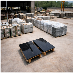 Polished Honed Flamed Tumbled Black <b>Galaxy</b> Granite Block Modern - Product Image 4