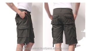 Pantalon baggy multi-poches décontracté d'été pour hommes, culotte ample à la mode, motif solide, anti-rides, écologique, grande taille - Product Image 2