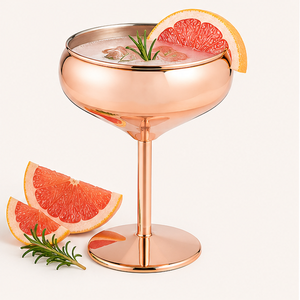Luxury Unbreakable Copper Margarita Glass Metal Cocktail <b>Goblet</b> For High-End Bar And Party Events Wedding And Business Gifts - Product Image 4