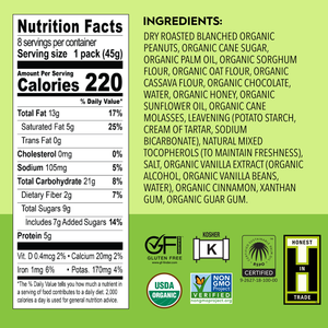 Paquete de 6 (1.59 oz) de Mantequilla de Cacahuete Orgánica con Chocolate Dulce, Sin Gluten, Vegana, Kosher, a Granel, de Alta Calidad, Sin OMG, Lista para Hornear y Comer - Product Image 5