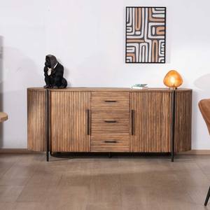 Aparador Vandana Crystal Nature de 200 cm con puertas y cajones en madera exótica Troms - Product Image 4