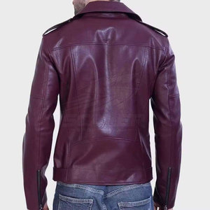 Chaqueta de Cuero Genuino para Hombre, Estilo Casual para el Día a Día, Forro Cálido, Cierre Completo con Cremallera Frontal, Resistente al Viento, Transpirable, Corte Regular - Product Image 2