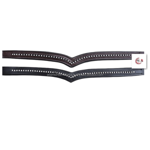 Banda de cejas de mayorista internacional Adams de alta calidad para caballos en forma de V equipo de cuero acolchado de cristal transparente - Product Image 1
