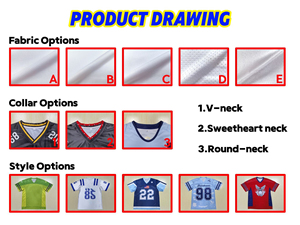 Unisex Customized Color V-neck <b>Short</b> Sleeve <b>Mesh</b> American Football Jersey Breathable 100% Polyester Heat Transfer Printed - Product Image 4