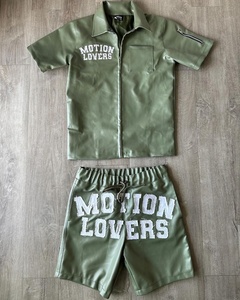 Ensemble deux pièces pour homme, chemise à manches courtes imprimée et short, costume d'été pour homme - Product Image 3
