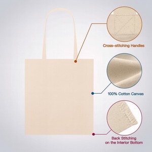 Best Quality Cotton <b>Canvas</b> Tote <b>Bag</b> With Zipper Closure Multi Purpose Travel And Shopping <b>Bag</b> Available In Bulk Quantity - Product Image 2