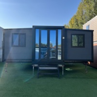 Maison conteneur extensible à double aile de 20 pieds, villa préfabriquée mobile, structure en acier extensible, ferme, hôtel, école, extérieur