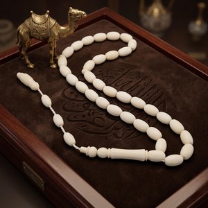 Handmade bone 33 beads Tasbih, Islamic Prayer Beads Misbaha Natural <b>Crafts</b> - Product Image 1