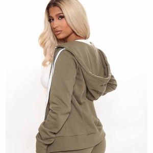 Custom Women <b>Zip</b> <b>Up</b> Hoodie Jacket Streetwear Wholesale USA Supplier Hoodies Manufacture - Product Image 6