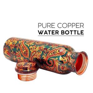 Botella de Agua de Cobre con Diseño de Aves Personalizado, Acabado Blanco, Inspirada en la Naturaleza, Reutilizable, Proveedor Mayorista OEM ODM - Product Image 5