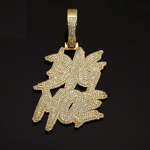 จี้เพชรโมอิสซาไนต์สุดหรูรูปตัวอักษร Moe ขนาดใหญ่ ประดับทองคำแบบ Iced Out สไตล์ฮิปฮอป สร้อยคอพร้อมจี้ เครื่องประดับสุดโดดเด่น - Product Image 1