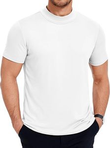 Custom Printed Mock Neck 100% Cotton T-Shirt | Regular Fit Short Sleeve Tee | Breathable Knitted | Private Label Manufacturer - Product Image 2
