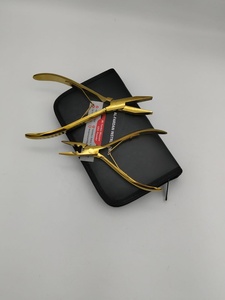 Kit de pinces pour extensions de cheveux couleur or plasma, prix de gros, haute qualité, logo personnalisé, pinces à deux trous et à pointe plate - Product Image 3