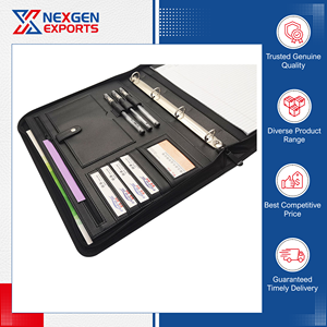 Carpeta de Presentación de Cuero PU de la Más Alta Calidad, Inigualable, con Cierre, Personalizable para Reuniones de Oficina - Precio de Mercado con Descuento - Product Image 6