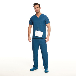 High Quality Denim Hospital Uniforms Medical <b>Scrubs</b> <b>Sets</b> for Women Men 100% Cotton Breathable Needle Detection Nursing Hospital - Product Image 1