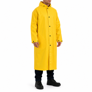 Factory Price <b>Men</b> Raincoat Long Waterproof Outdoor Hooded Rain Jacket Wholesale Heavy Duty Workwear <b>Mens</b> Rain <b>Trench</b> <b>Coat</b> <b>Coat</b> - Product Image 3