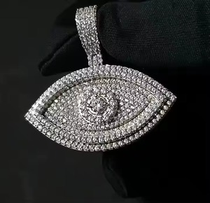 Elegant 925 <b>Silver</b> + Moissanite Eye Pendant charm <b>jewelry</b> <b>silver</b> Plated Hip hop Style Unisex Religious <b>Jewelry</b> Design - Product Image 1