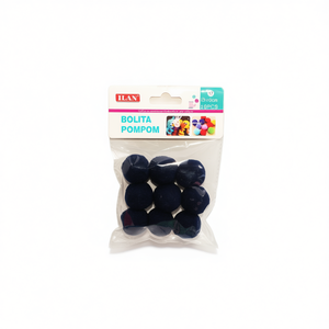 Pallina di pon pon Ilan da 3,0 cm blu navy per decorazioni artigianali e progetti fai da te - Product Image 1