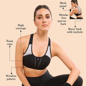 Soutien-gorge de sport pour femmes, vente en gros, avec armatures, antichoc, en polyester et élasthanne, respirant, bretelles réglables, maintien moyen - Product Image 4