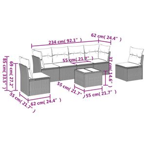 Conjunto de Sofás Modulares de Ratán Marrón para Jardín, Muebles de Exterior de Diseño Contemporáneo con Cojines de Espuma de Alta Densidad - Product Image 5