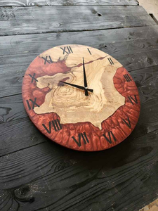 Horloge murale en résine époxy bois, à aiguille unique, motif abstrait moderne, mouvement à quartz, idéale pour mariages, prix bas, la plus vendue en gros - Product Image 2