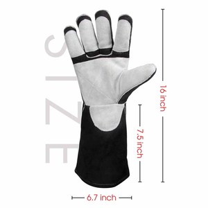 Gants de soudage en cuir de vachette pleine fleur renforcés, ignifuges, résistants, pour la lutte contre les incendies, la construction et le barbecue - Product Image 6