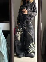 Nouvelle mode urbaine Harajuku, coupe droite classique, décontractée, respirante, adoucissante, 100% coton, pour homme, style Y2K Hip Hop Rock Vintage