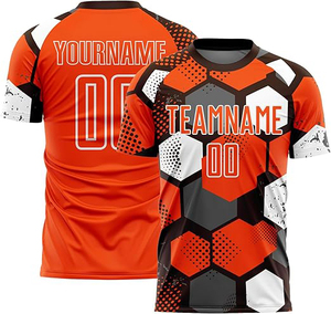 Maillot de sport d'été personnalisé pour hommes, respirant, en polyester, col en V, ensemble complet d'uniformes de football, kits de football d'été OEM pour adultes - Product Image 5