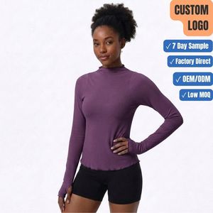 Camiseta de Running Personalizada con Orificio para el Pulgar, Elástica y Acanalada, de Manga Larga, Marca Privada - Product Image 1
