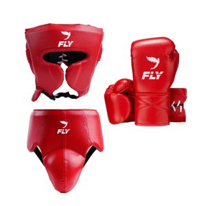 Nuevo Diseño de Fabricación Propia: Set de Sparring de Boxeo Fly en Cuero Genuino Rojo Personalizado para Muay Thai - Product Image 1