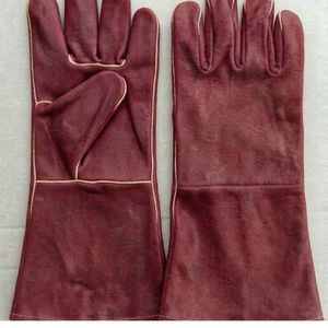Industrial Grade Heat Resistant Protective Leather <b>Gloves</b> for Welding Work - Product Image 1