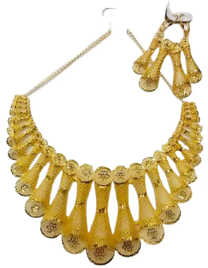 OEM 2022 dubai african indian bridal wedding 18K gold plated jewelry sets for women dubai gold jewelry set