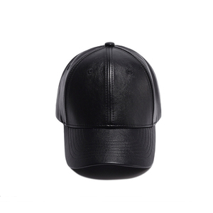 Unisex <b>Black</b> PU <b>Baseball</b> <b>Cap</b> 6-Panel Solid Color Adjustable Fit Casual Hat for Adults Four Seasons Wear - Product Image 5