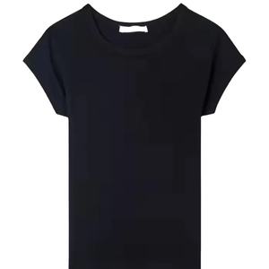 ขายร้อนสุภาพสตรีเสื้อยืดผ้าฝ้าย 100% เสื้อยืดธรรมดาเสื้อผ้าผู้หญิงเสื้อยืดแขนสั้นสบายรูปแบบที่เป็นของแข็ง - Product Image 1