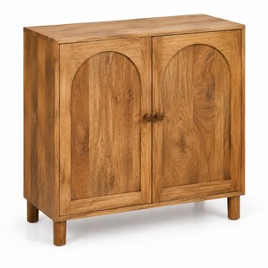 Armoire en bois de manguier cintrée en gros |   Meubles de rangement en bois de teck naturel, Inde - Product Image 1