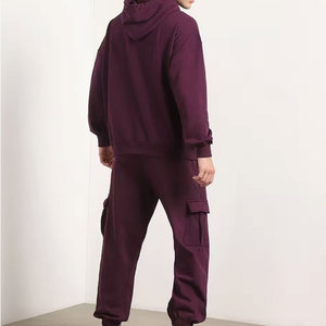 Ensemble survêtement homme en molleton bouclette épais OEM, coupe streetwear, avec impression numérique intégrale personnalisée en coton - Product Image 2