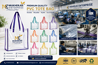 Sac fourre-tout en PVC transparent avec logo personnalisé, motif teinté, fibres longues, imperméable et réutilisable pour la plage et les voyages, fabriqué en Inde