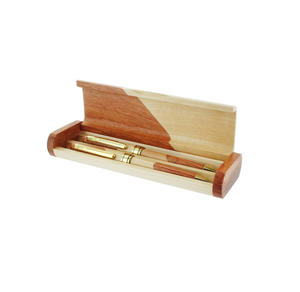 Boîte à stylos en bois, étui à stylos professionnel, présentoir poli, logo personnalisé, rangement moderne, porte-stylos promotionnel personnalisé - Product Image 1