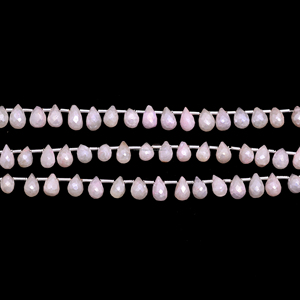 Meilleure qualité rose Silverite forme de larme à facettes 6x4mm 8 pouces perles de pierres précieuses en cristal naturel brin pour la fabrication d'articles de bijoux - Product Image 3