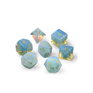 Dés en pierre de haute qualité, opalite, cristal naturel, pierres de guérison Reiki, pierres gravées, ensemble de dés personnalisés, cristal Viking. - Product Image 1