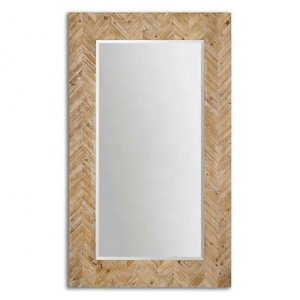 Miroir mural rond avec cadre en os et résine, design rustique moderne, pour la décoration de la maison et les mariages, fait main - Product Image 2