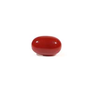 Natural Japanese Red Coral 4.25 Carat Oval Cabochon Loose Gemstone for Fine Jewelry - Product Image 1