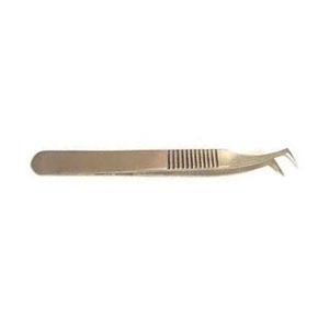 Ensemble de pinces à cils texturées dorées avec étui en cuir, incluant des pinces courbées en L pour extensions de cils et des pinces à volume intense - Product Image 2