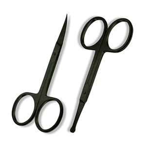 Vente en gros de ciseaux de beauté Plasma noirs antistatiques Tondeuse à sourcils professionnelle portable et antidérapante en acier inoxydable - Product Image 1